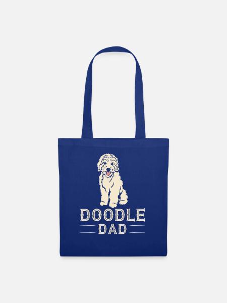 Lustiges Retro Doodle Dad - Goldendoodle Geschenk - Stoffbeutel - Royalblau