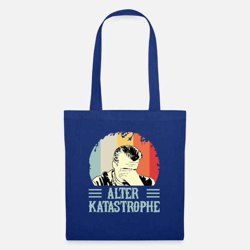 Retro Vintage Lustiger Spruch - Alter Katastrophe - Stoffbeutel - Royalblau