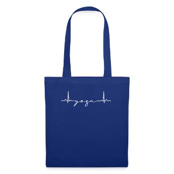 EKG PULELINE - Heartbeat Yoga Spirituell - Stoffbeutel - Royalblau - Vorne