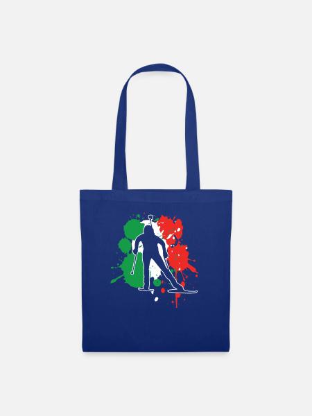 Italien Flagge Biathlonist - Biathlon - Stoffbeutel - Royalblau