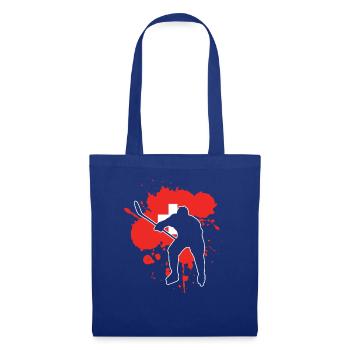 Schweiz Flagge Hockey - Eishockey - Stoffbeutel - Royalblau - Vorne