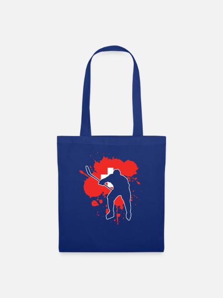 Schweiz Flagge Hockey - Eishockey - Stoffbeutel - Royalblau