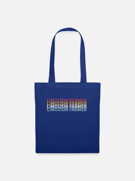 Rinder Züchter - Vintage Kuh Limousin Farmer - Stoffbeutel - Royalblau
