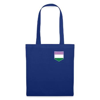 LGBTQ Genderqueer Pride Flagge Tasche - Stoffbeutel - Royalblau - Vorne