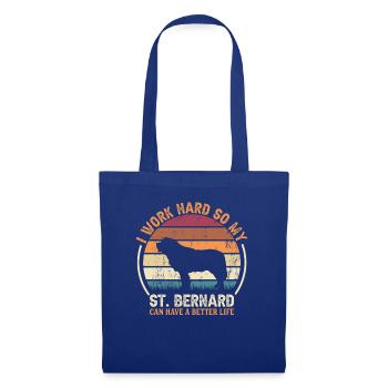 Arbeit Hart Arbeiten - Retro St. Bernard - Stoffbeutel - Royalblau - Vorne