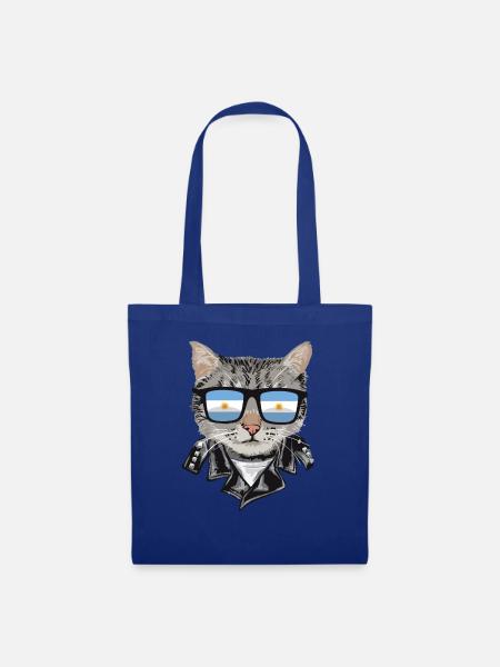 Cat-Sonnenbrille Mit Argentinien-Flagge - Stoffbeutel - Royalblau
