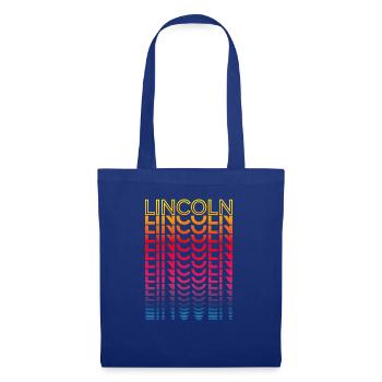 Retro Nostalgisch USA Stadt - Regenbogen Lincoln - Stoffbeutel - Royalblau - Vorne