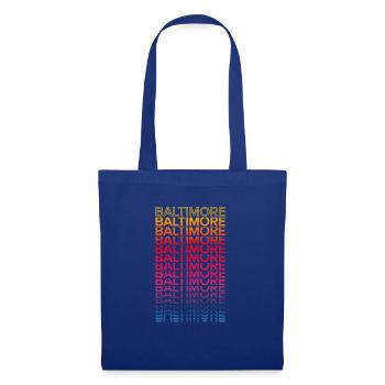 Retro Nostalgisch USA Stadt - Regenbogen Baltimore - Stoffbeutel - Royalblau - Vorne