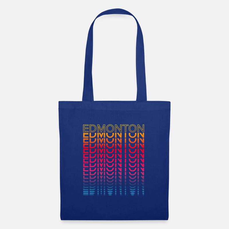 Retro Nostalgisch Stadt - Regenbogen Edmonton - Stoffbeutel - Royalblau