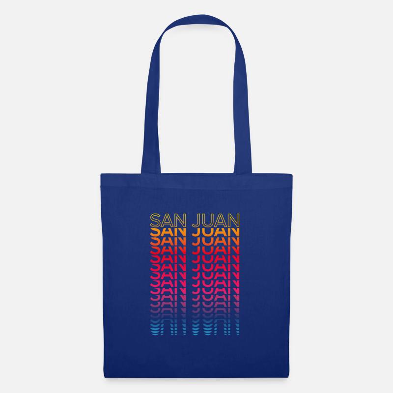 Retro Nostalgisch Stadt - Regenbogen San Juan - Stoffbeutel - Royalblau