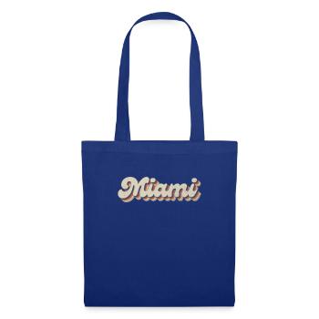 Nostalgisch 70er USA Stadt - Vintage Miami - Stoffbeutel - Royalblau - Vorne
