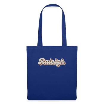 Nostalgisch 70er USA Stadt - Vintage Raleigh - Stoffbeutel - Royalblau - Vorne