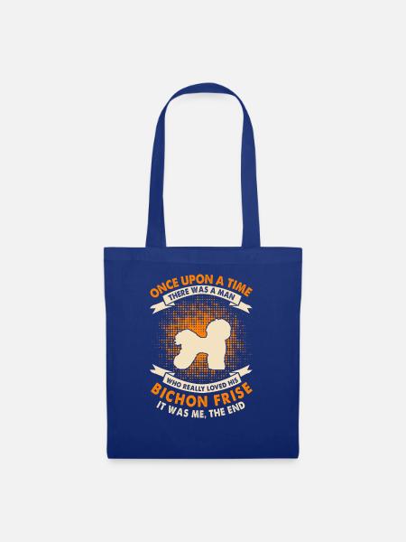 Einmal - Bichon Frise - Stoffbeutel - Royalblau