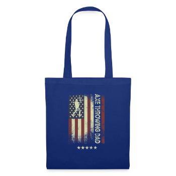 USA Amerikanische Flagge - Axt Werfender Vater - Stoffbeutel - Royalblau - Vorne