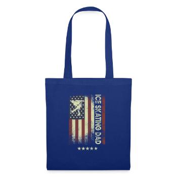 Drapeau des États-Unis - Papa patineur sur glace - Sac en tissu - bleu royal - Devant