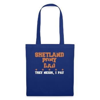 Pferdes Vater - Shetlandpony - Stoffbeutel - Royalblau - Vorne