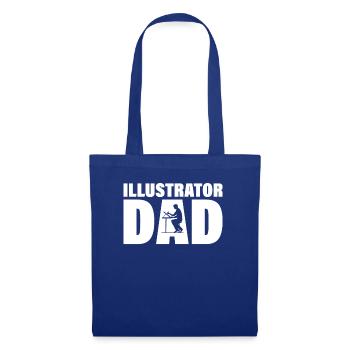 Job - Illustrateur Papa - Sac en tissu - bleu royal - Devant