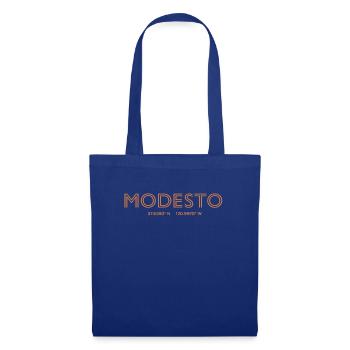 USA Stadt Koordinaten - Modesto - Stoffbeutel - Royalblau - Vorne