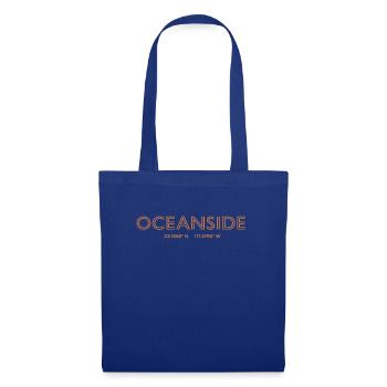 USA Stadt Koordinaten - Oceanside - Stoffbeutel - Royalblau - Vorne