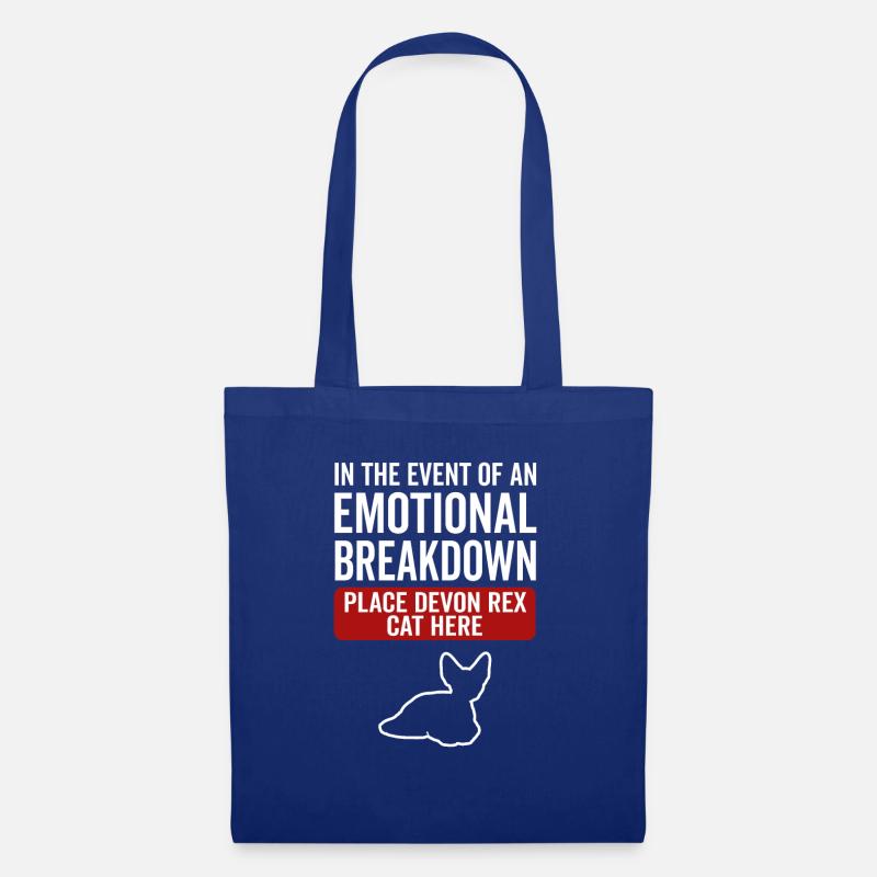 Emotional - Devon Rex Cat - Stoffbeutel - Royalblau