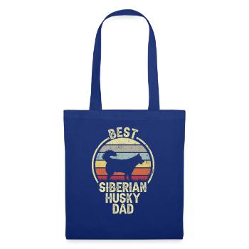 Meilleur père chien - Husky sibérien - Sac en tissu - bleu royal - Devant