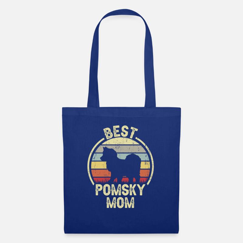 Hund Mom - Pomsky - Stoffbeutel - Royalblau