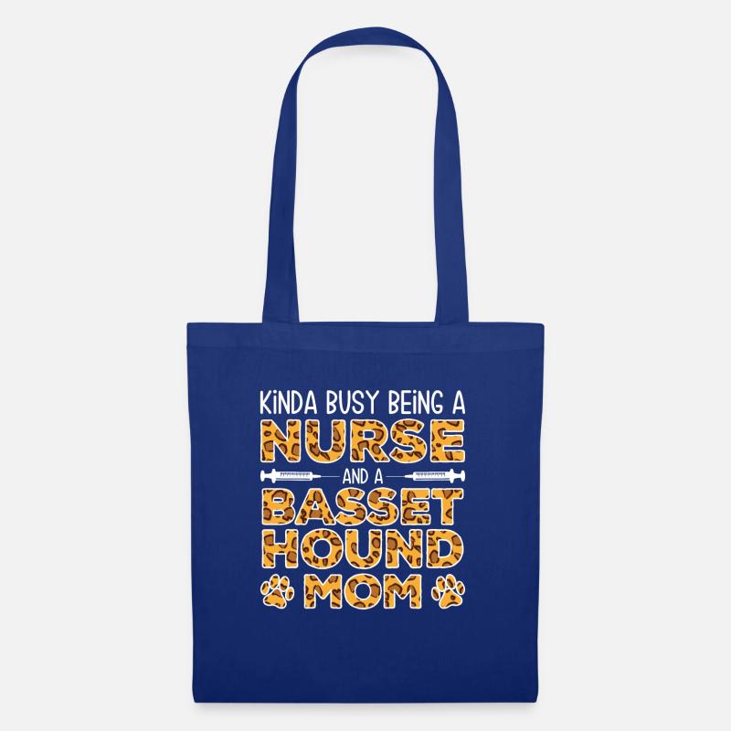 Krankenschwester Hundemutter - Basset Hound - Stoffbeutel - Royalblau