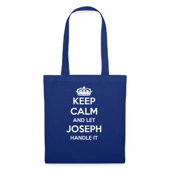 Keep Calm Handle It - Vorname Name Lustiges Joseph - Stoffbeutel - Royalblau - Vorne