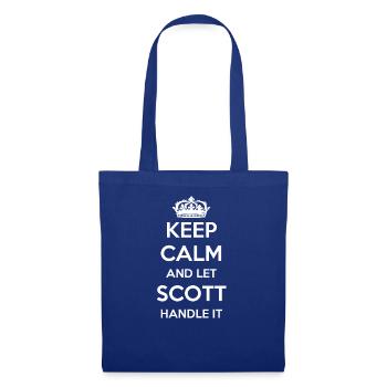 Keep Calm Handle It - Vorname Name Lustiges Scott - Stoffbeutel - Royalblau - Vorne