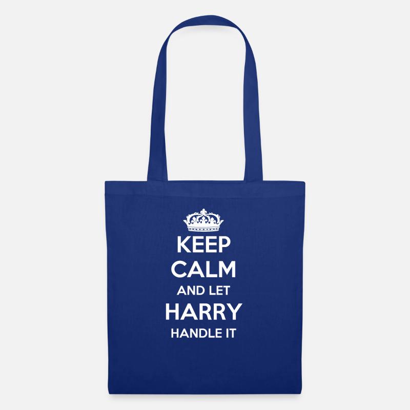 Keep Calm Handle It - First Name Name Funny Harry - Tote Bag - royal blue