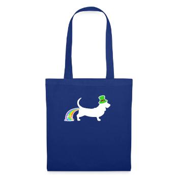 St. Patricks-Hund - Basset Hound - Stoffbeutel - Royalblau - Vorne