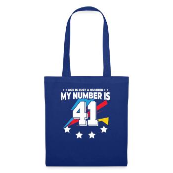 L’âge n’est qu’un chiffre – 41e anniversaire - Sac en tissu - bleu royal - Devant