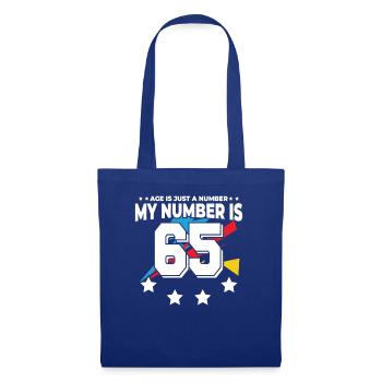 L’âge n’est qu’un chiffre - 65e anniversaire - Sac en tissu - bleu royal - Devant