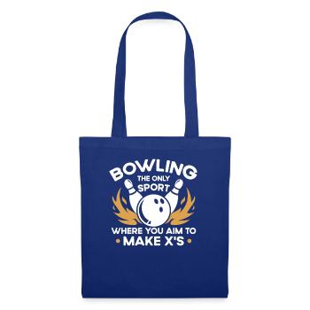 Nur Sport Zielt Darauf Ab, X Zu Machen - Bowling - Stoffbeutel - Royalblau - Vorne