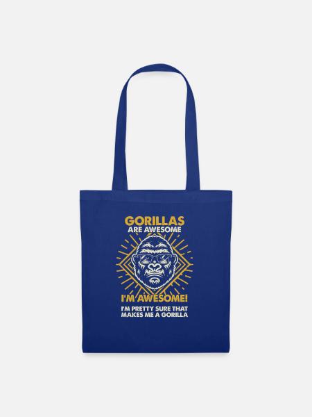 Gorillas Sind Großartig - Mama Dad - Stoffbeutel - Royalblau