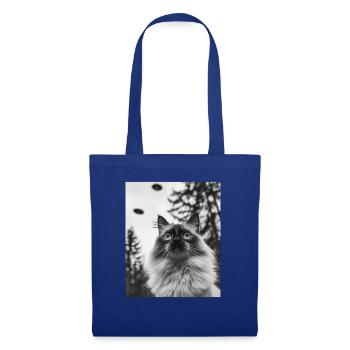 Cat - Alien Selfie Birman UFO - Tote Bag - royal blue - Front