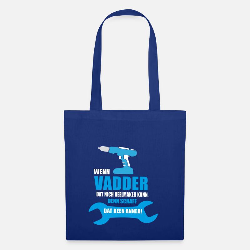 Vadder | Vaddern | Plattdeutsch Vatertag Geschenk - Stoffbeutel - Royalblau