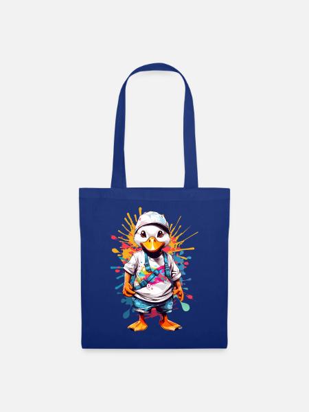 Coole Ente - Stoffbeutel - Royalblau