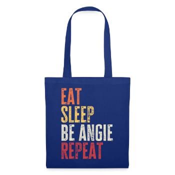 Mange, dors, sois Angie, répète le nom rétro - Sac en tissu - bleu royal - Devant