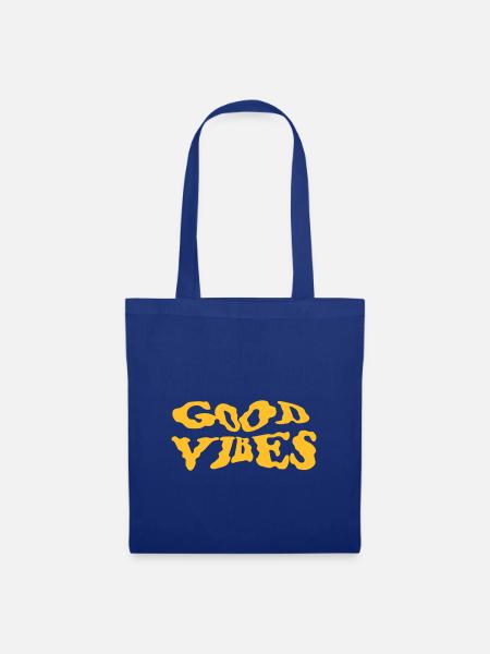 good vibes, gute Stimmung - Stoffbeutel - Royalblau