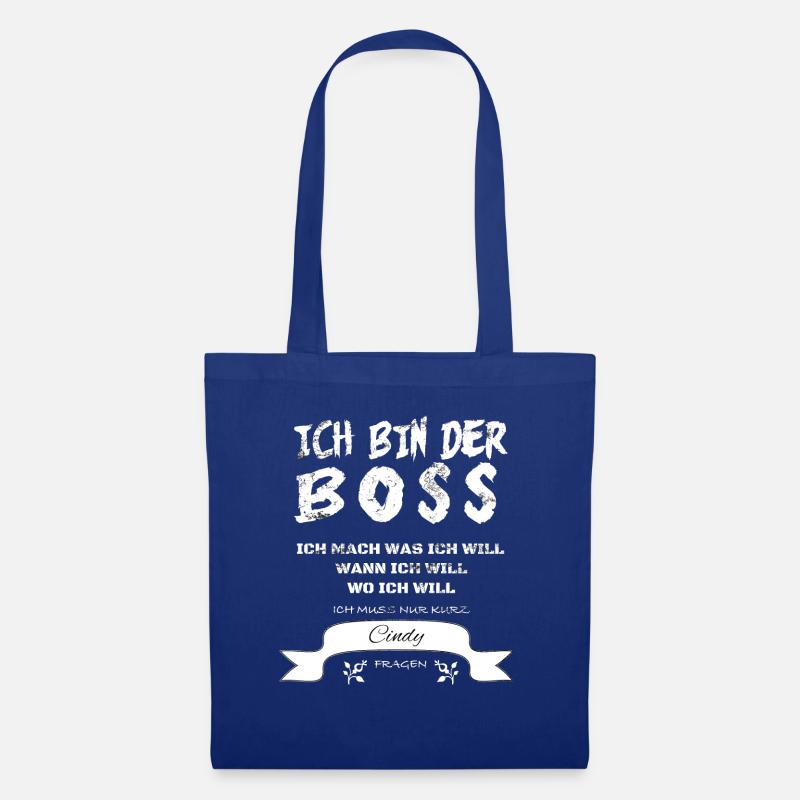 Boss Witziger Spruch Cindy - Stoffbeutel - Royalblau