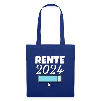 Rentner 2024 Ruhestand 2024 Der Countdown läuft - Stoffbeutel - Royalblau - Vorne