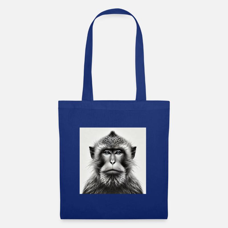Affe in Graustufen - Stoffbeutel - Royalblau