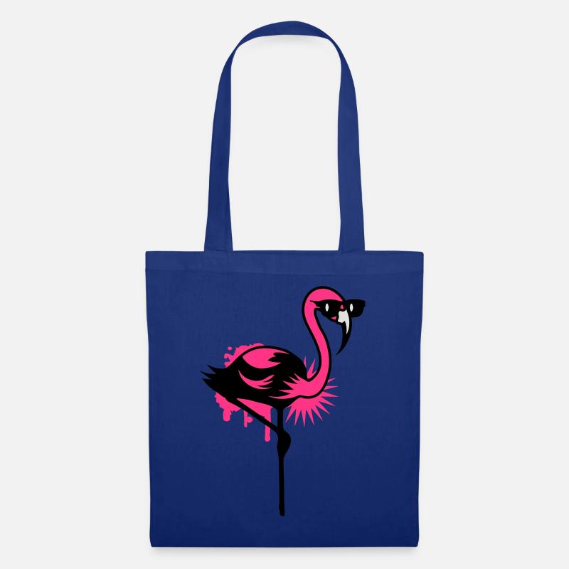 Flamingo mit Sonnenbrille - Stoffbeutel - Royalblau