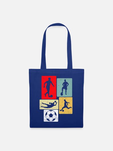 Fußball Retro - Stoffbeutel - Royalblau