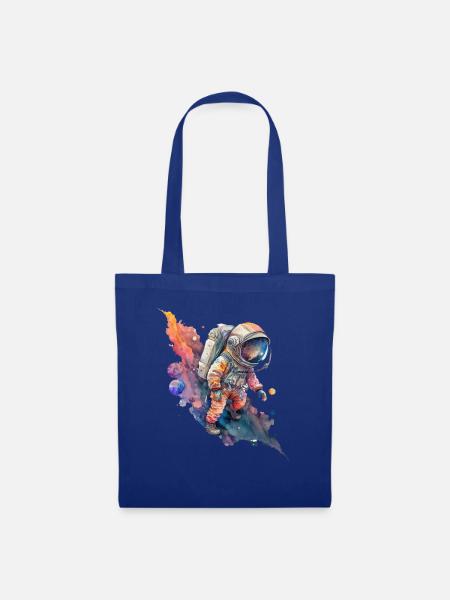 Astronaut Weltall Wasserfarben - Stoffbeutel - Royalblau