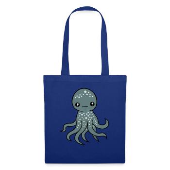 Pieuvre, Pieuvre, Pieuvre, Calmar, Céphalopode, Mignon, Mignon - Sac en tissu - bleu royal - Devant