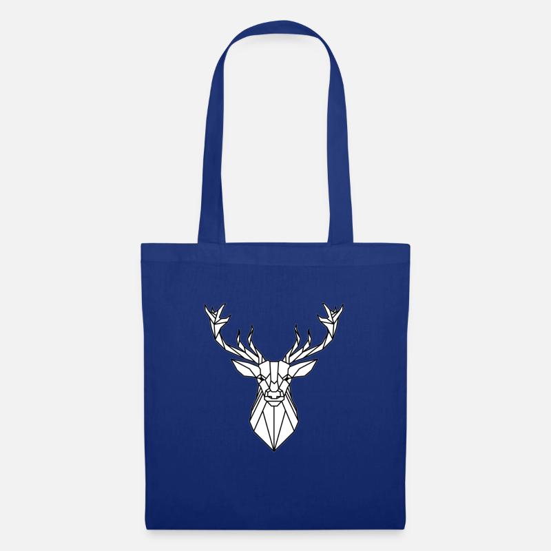 Schlichtes Hirschkopf Design - Stoffbeutel - Royalblau
