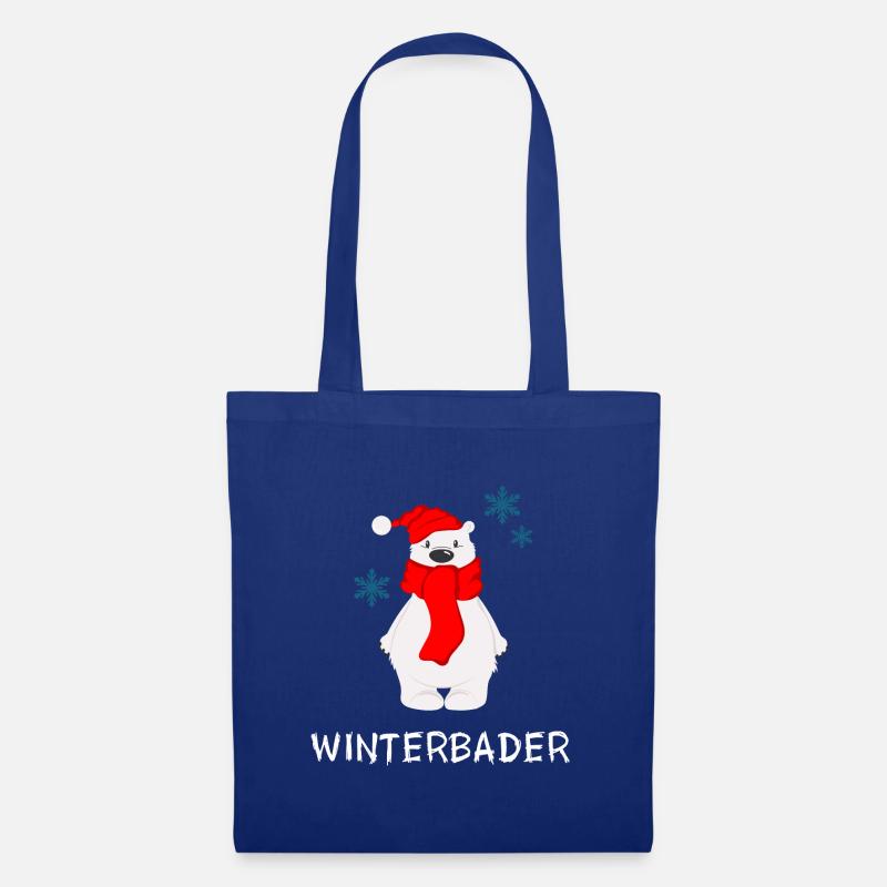 Eisbader Winterbader Polar Eisbär Winterschwimmen - Stoffbeutel - Royalblau