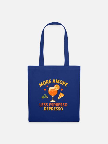 Lebensfreude im Drinks-Design - Stoffbeutel - Royalblau